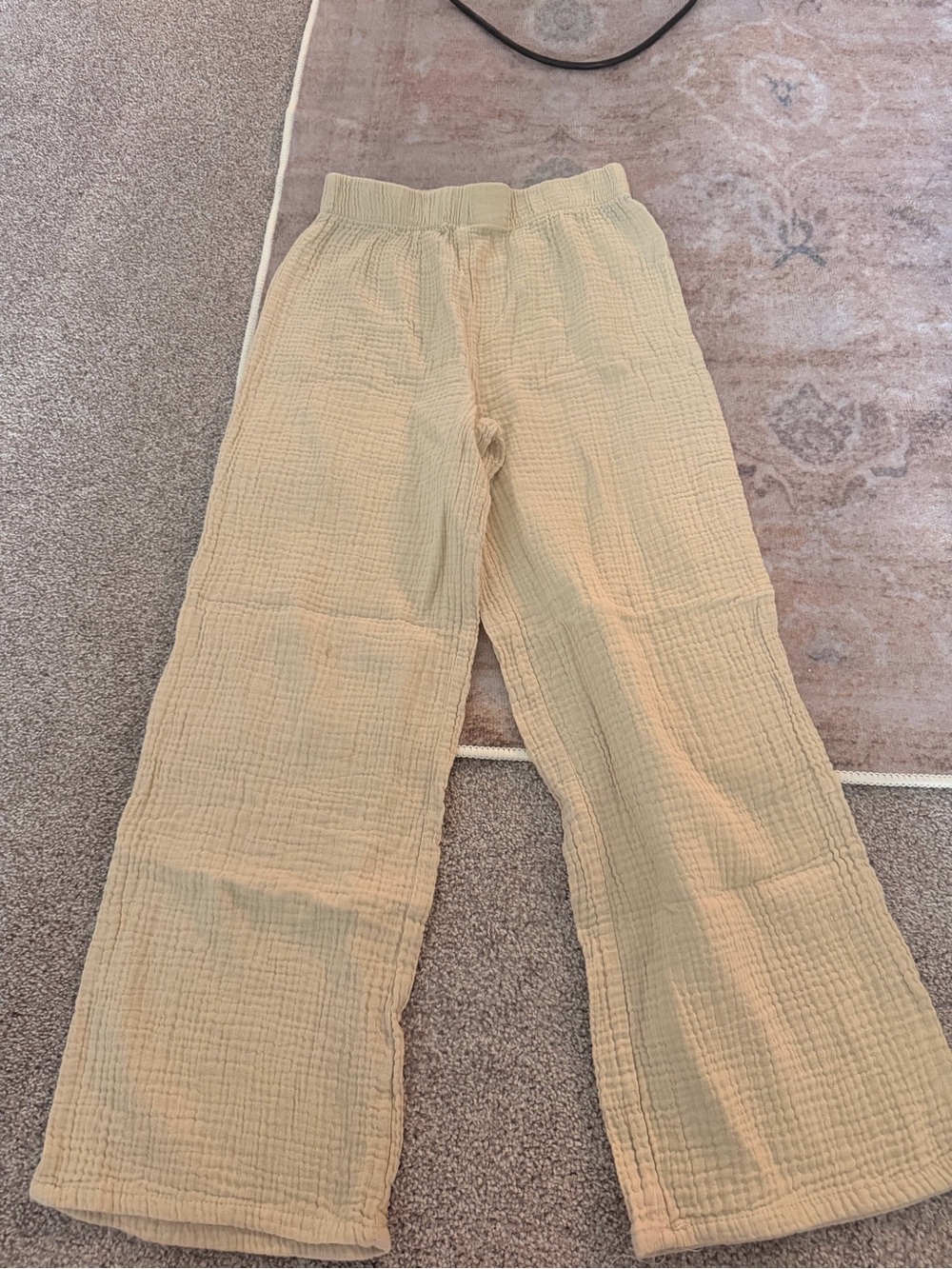 Kids Casual Wide-Leg Pants - Cream
